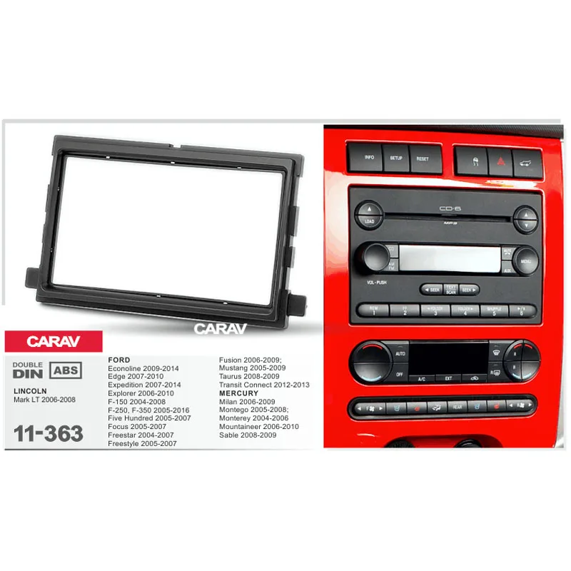 2 Din Radio Fascia for FORD Econoline Edge Expedition Explorer Transit