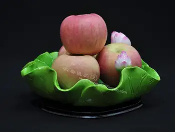 

9.5 inch full-color double lotus three for lotus fruit for the plate for the Buddha Temple Buddha porcelain water supplies fruit