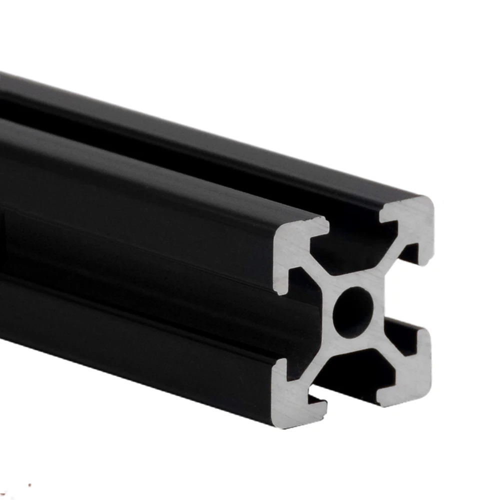 Lot de 4 profilés en aluminium 600 mm 2020 Rail linéaire noir anodisé pour imprimante 3D et machine à gravure laser CNC . Norme européenne 600 mm