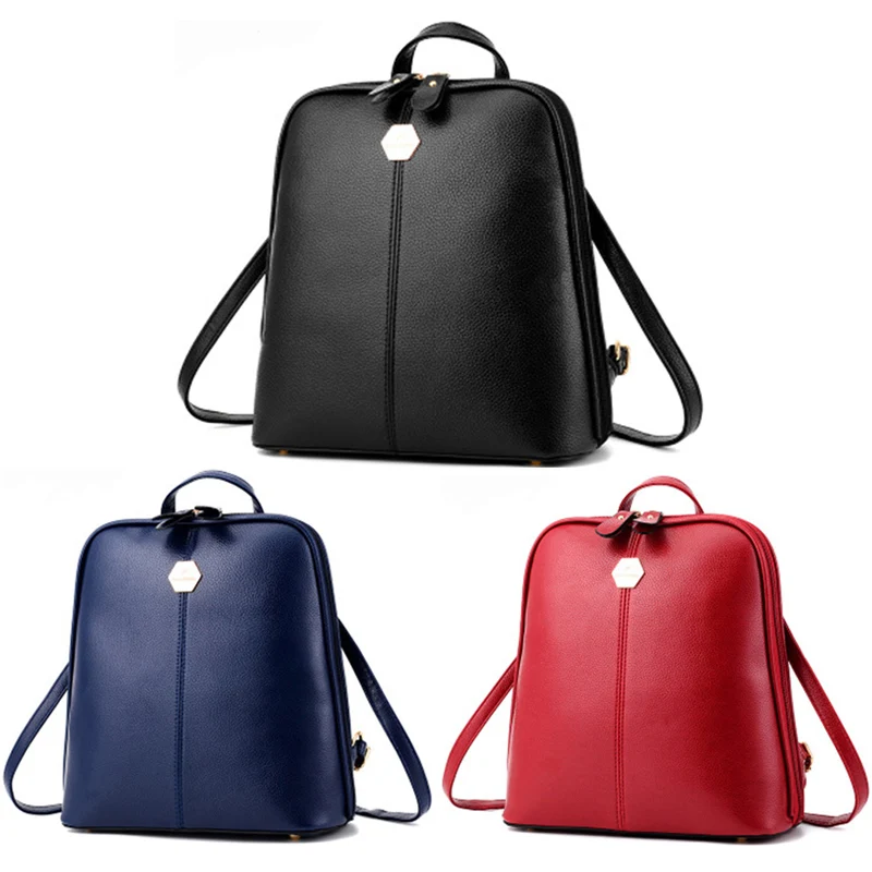 Women Backpack PU Leather Black Female Shoulder Bags Small Ladies Handbags Designer Fashion Girls School Backpack Rucksack BP0185 (1)