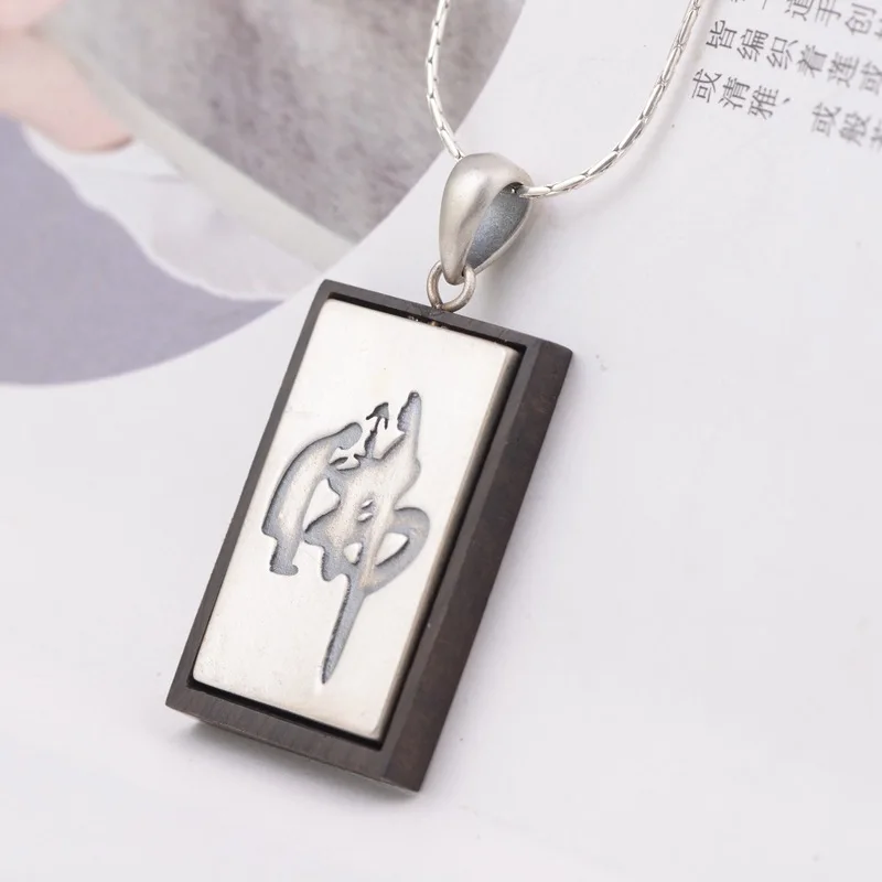 

2019 Choker Necklace Asg Heitai Jewelry Wholesale S925 Necklace Retro Handmade Dumb Light Bodhisattva Drop For Men And Women