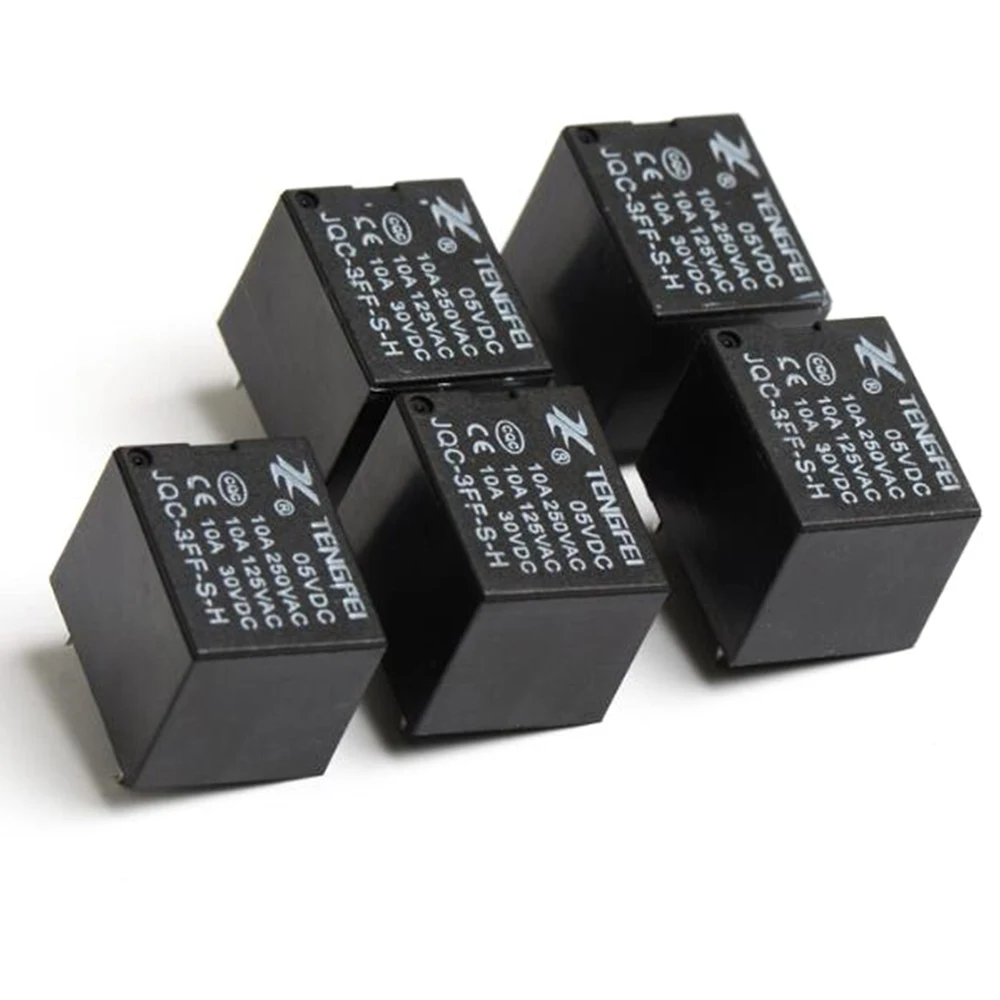 5pcs T73 Small Normally Open Black Electromagnetic Relay