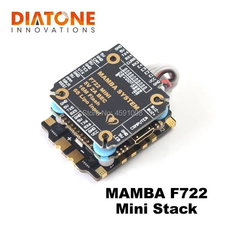 

Diatone MAMBA F722 MINI flight controller FC STACK 2-6S Dshot 300/600/1200 FPV Racing drone ESC For RC accessories Quadcopter