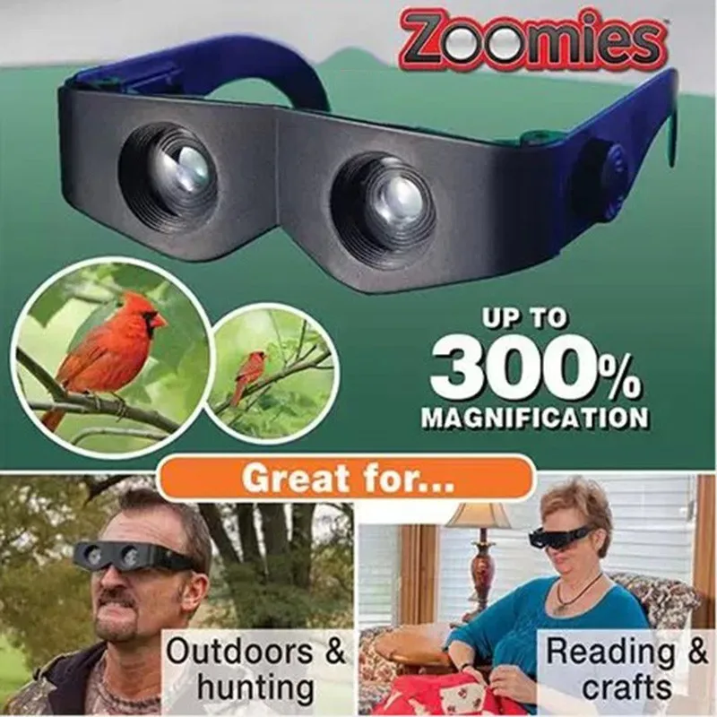 Черный цвет Zoomies Hands Free продукт Лупа зеркальный телескоп 400% увеличительный бинокль многофункциональные очки