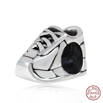

Authentic Sport Charm 925 Sterling Silver Sneaker Charm Bead fit Brand DIY Bracelet Fashion Jewelry for Men Gift