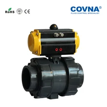 DN65 2,5 дюймов пневматические шины Пластик непластифицированный поливинилхлорид, двойной шаровой кран пластмассовый