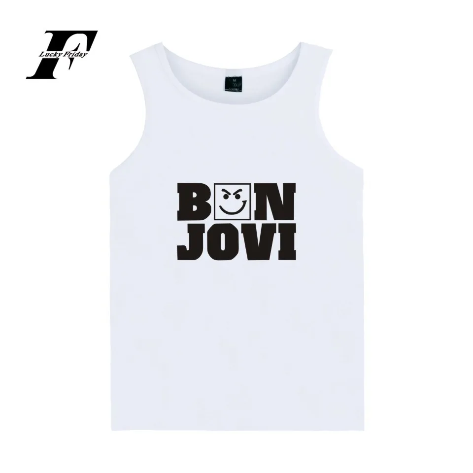 

LUCKYFRIDAYF Bon Jovi Tank Top Hot Rock Music Band Casual Vest XXS-4XL Cool Cotton Vest Fashion For Girls Tank Tops Women Summer