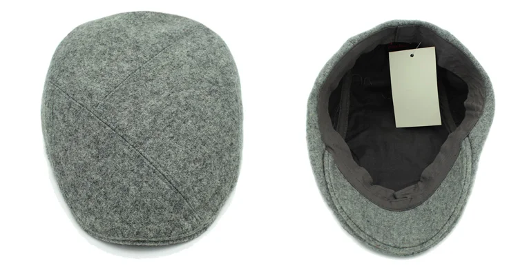 Зимний шерстяной берет для мужчин, классический дизайн, мужская плоская шапка, теплая одноцветная шапка