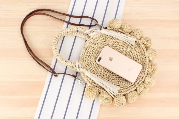 Fashion Round Straw Bags Bohemian Tassel Rattan Women Handbags Woven Crossbody Shoulder Bags Designer Ball Summer Beach Purse