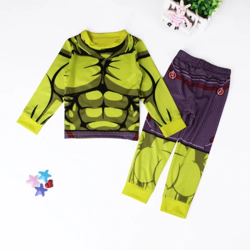 Детские пижамы «мстители», «Железный человек», «Капитан Америка», одежда для сна, суперклассные пижамы для мальчиков на весну-осень, повседневная одежда с длинными рукавами - Цвет: Picture color