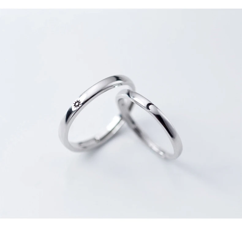 Modian, настоящее 925 пробы, Серебряное классическое романтическое регулируемое кольцо для влюбленных пар, солнце и луна, для женщин, свадебное ювелирное изделие