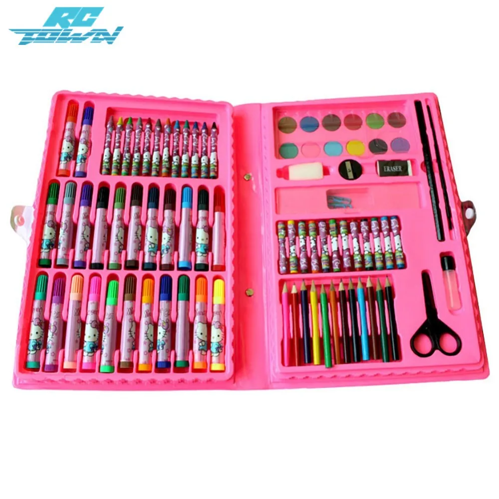 Дешево Rctown 86 шт. компл. акварель Кисточки Pen Set, акварель маркер торт Палитры живопись Наборы, дети искусств инструмент для рисования zk25