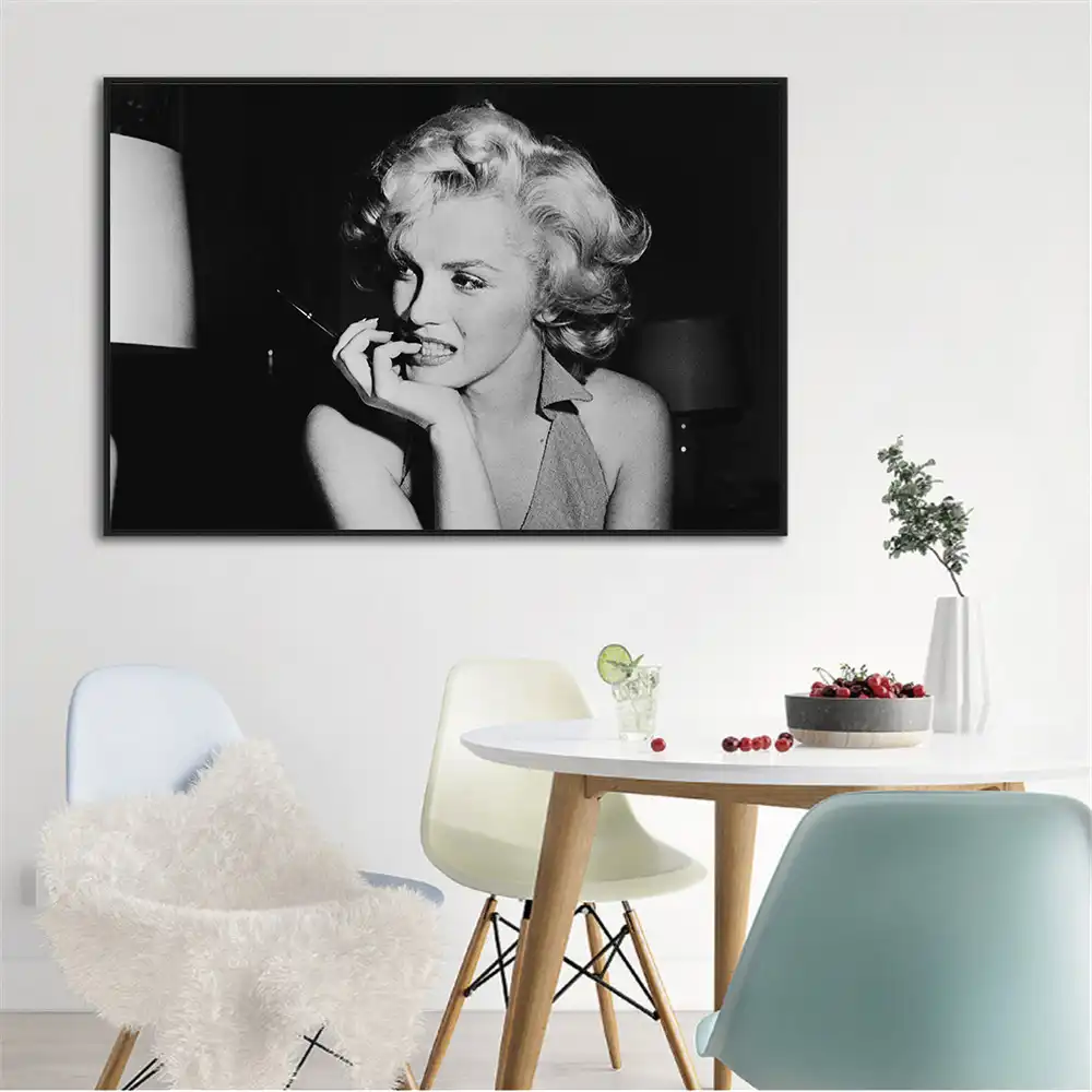 Marilyn Monroe Poster Vintage Black And White Wall Art Retro