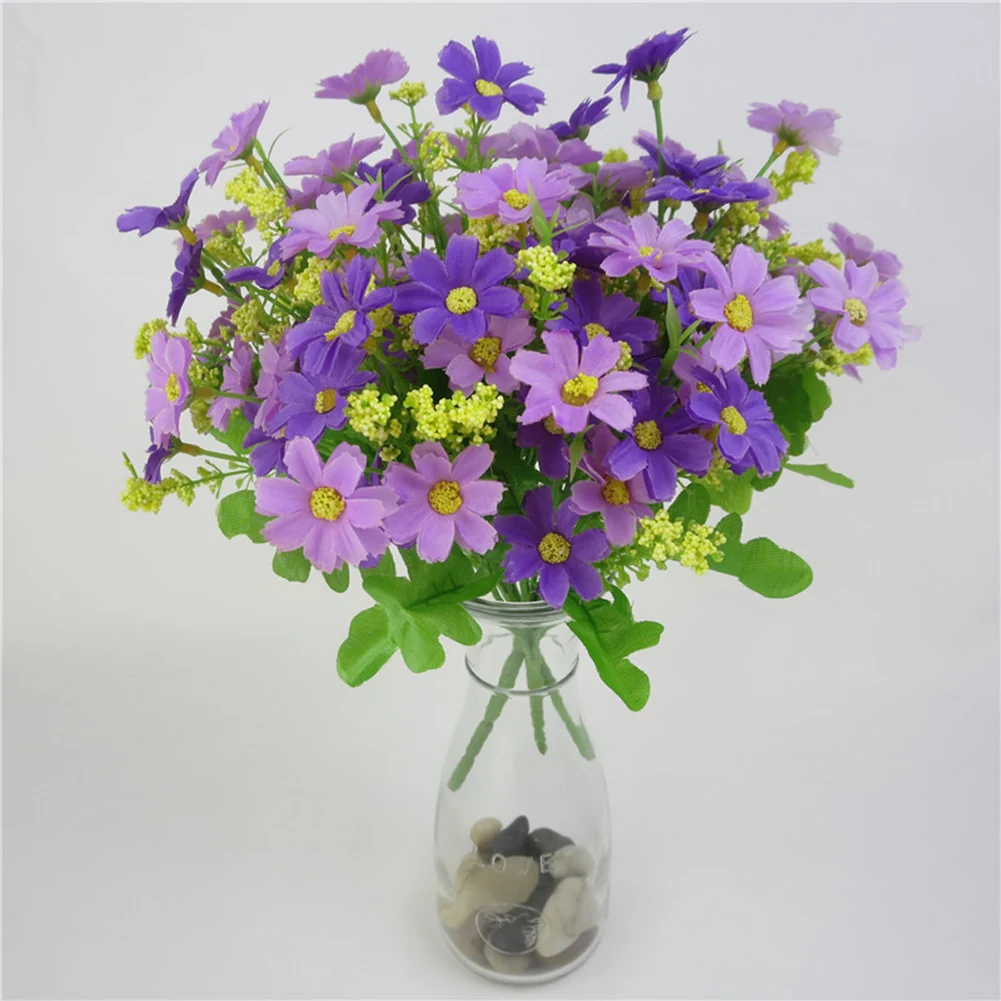 

New Artificial Jump Orchid Chrysanthemum Decoration 7 Forks 28 Flowers Small Daisy Simulation Flower Home Christmas Decoration
