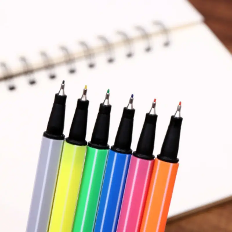 

0.38mm 12 color marker pen water-based fiber hook line pen fine stroke pen hand account color pen school student art supplies