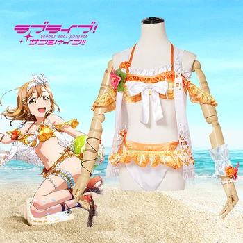 

[Stock]Anime Love live!Sunshine Aqours figure Kunikida Hanamaru Swimsuit cosplay costume swimwear Summer sexy wear free shipping
