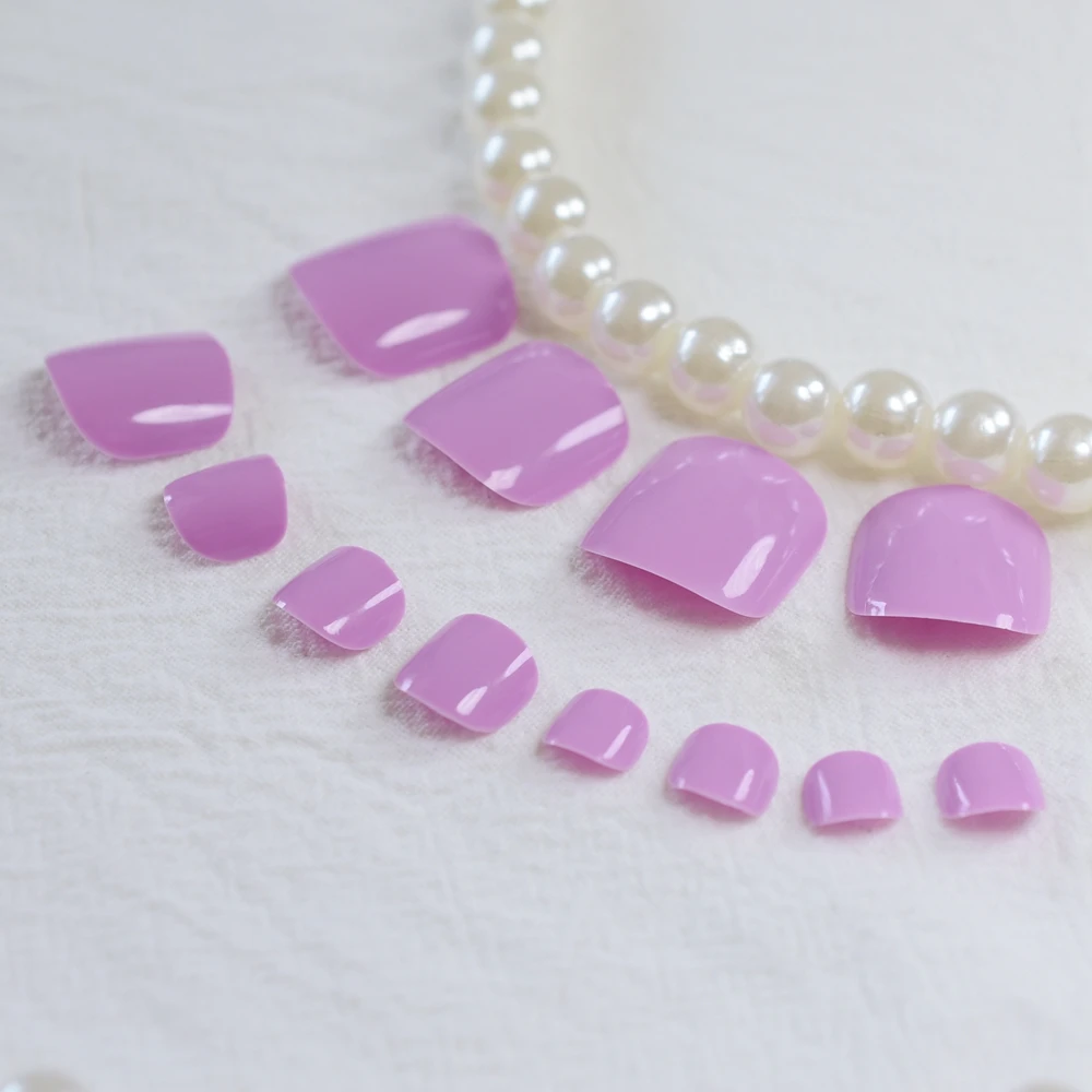 Foot False Nail Fake Toenails Fashion Candy Purple False Toe Nails