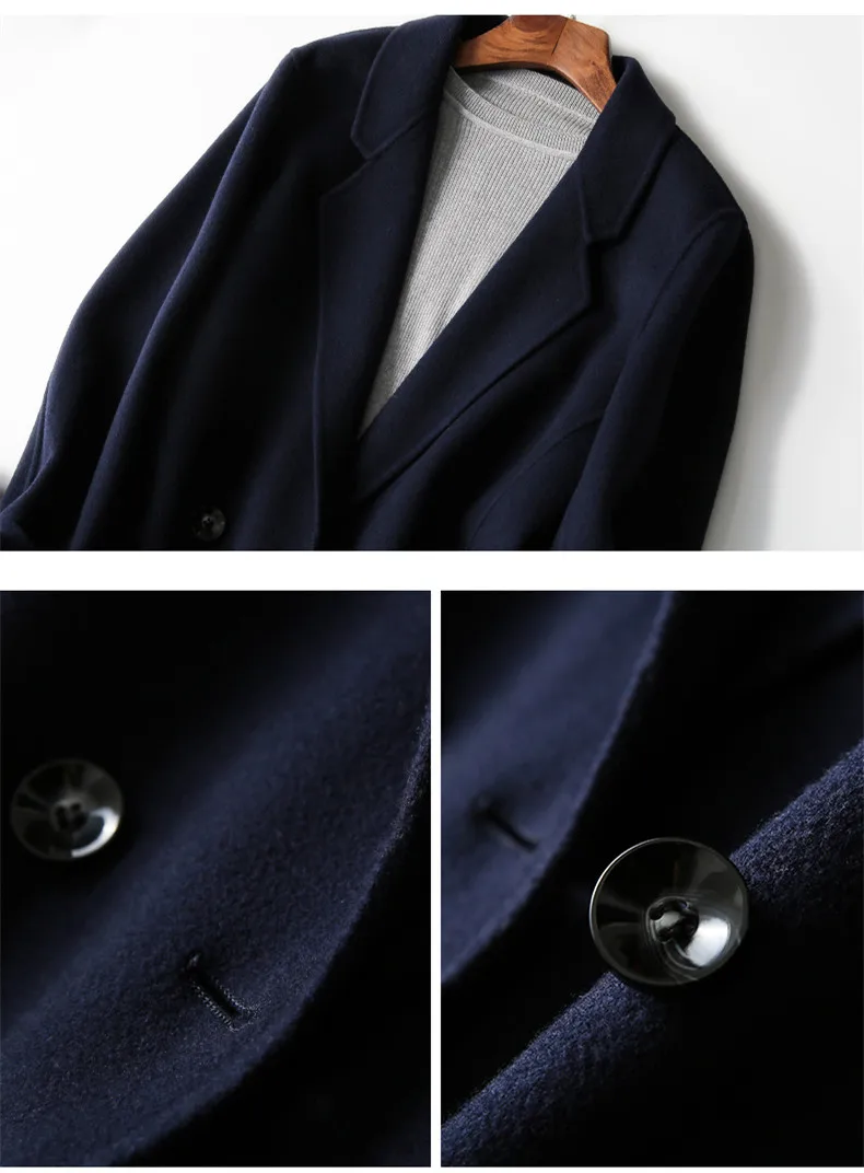 AYUNSUE 2018 New Women 100% Wool Coat Long Double-side Wool Women's Coats Cashmere Female Jacket Autumn Winter Overcoat WYQ1244