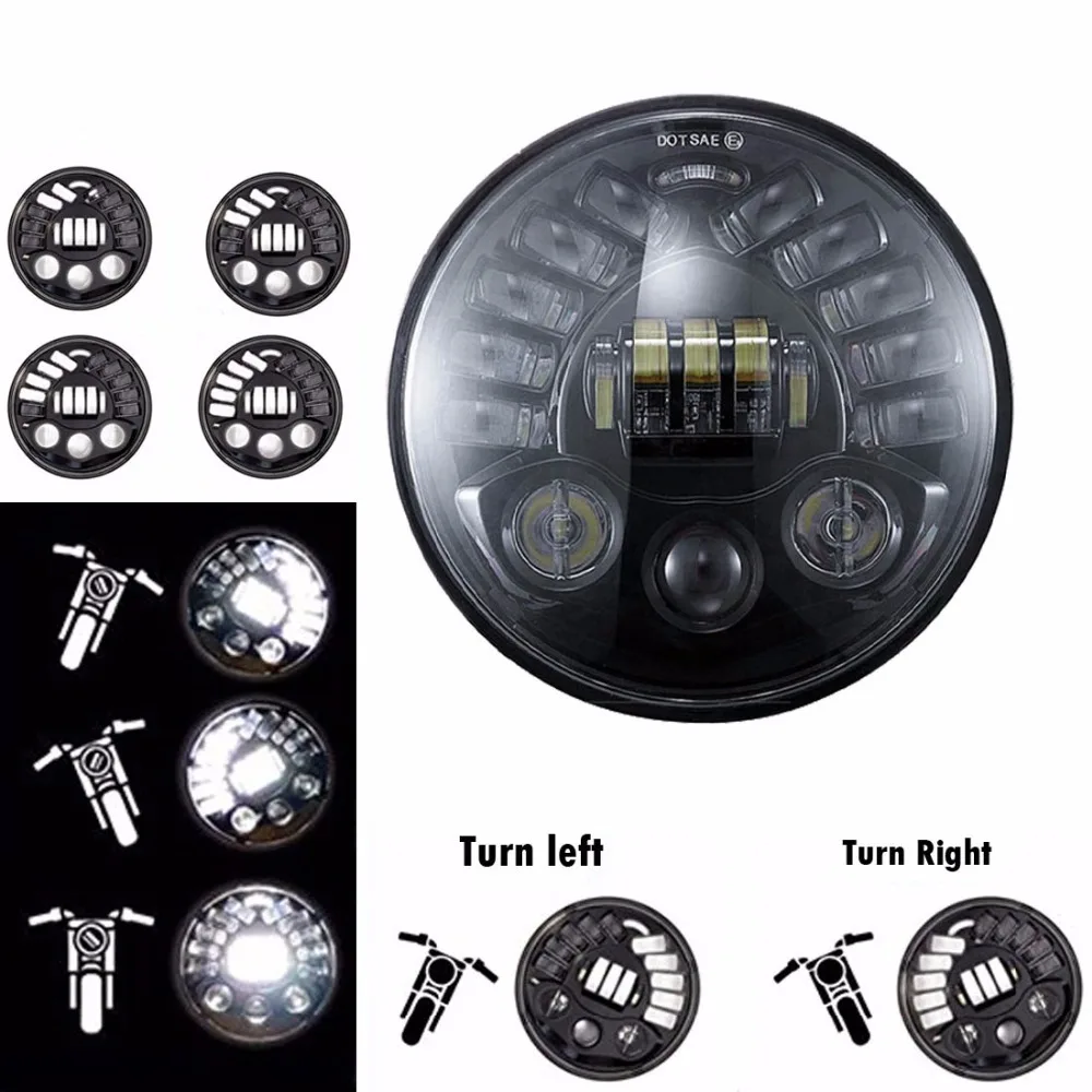 

7 inch led Headlight 7" Motorcycle Projector Daymaker Gravity sensor High Low Beam For Harley Davison