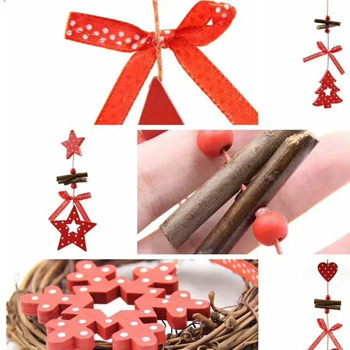 Доступны украшения дома разнообразие Подвески рождественские украшения висит деревянные стили милый украсить красный