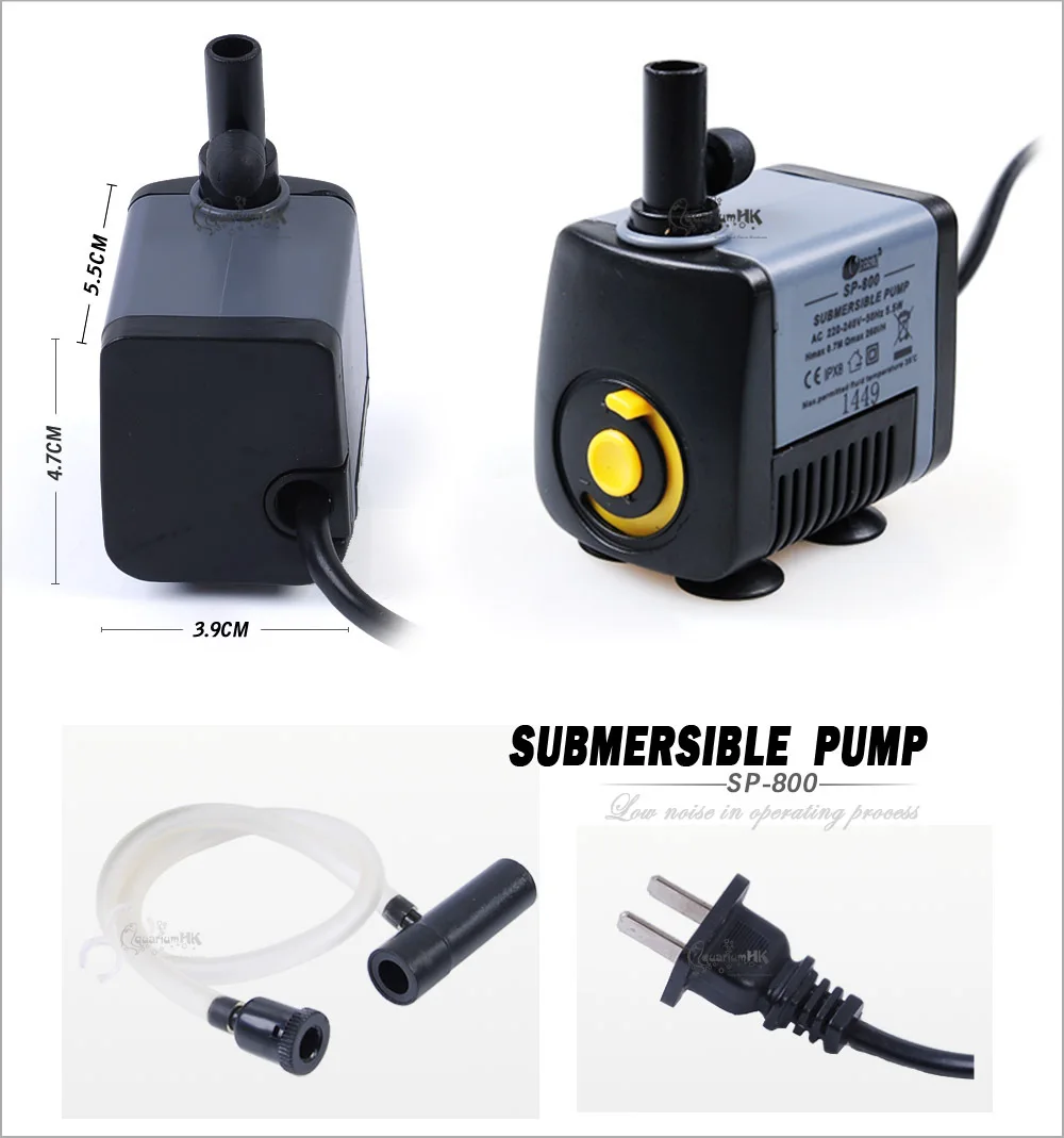220 240V Resun Submersible 5.5W Aquarium Mini Water Pump 250L/H SP800