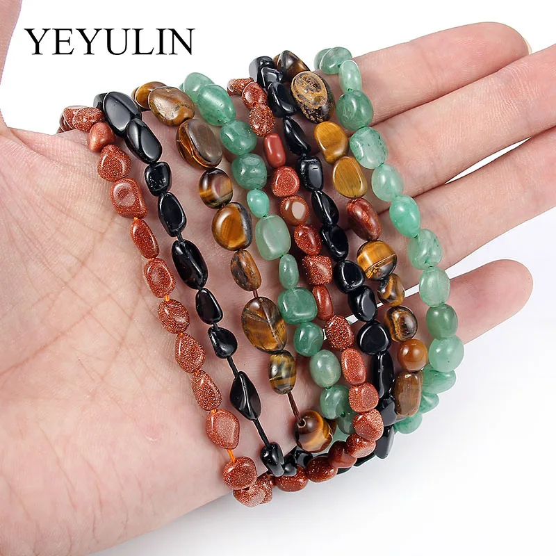

Wholesale 6-14mm Irregular Side Hole Natural Gold Sand Stone Beads Tiger Eye Stone For Jewelry Making DIY Bracelet Necklace