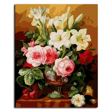 Молека DIY масляная живопись по номерам Kit Красочные Цветы Классические Акриловые Живопись на холсте Современный домашний декор стены Книги по искусству изображение