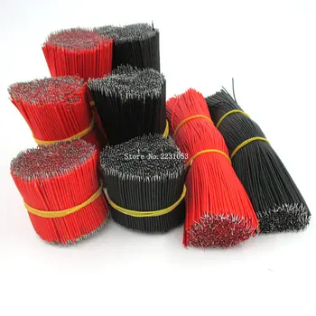 

50PCS 1007-20AWG Tin-Plated Breadboard Jumper Cable Wire 5cm 50mm 20AWG Red Black Color Flexible Two Ends PVC Wire Electronic