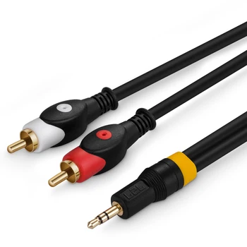 

Digizulu HIFI 3.5 Stereo Jack 3.5MM to 2RCA Audio Splitter Cable Y Cord for Home Theater iphone DVD Headphone Amplifier Speaker