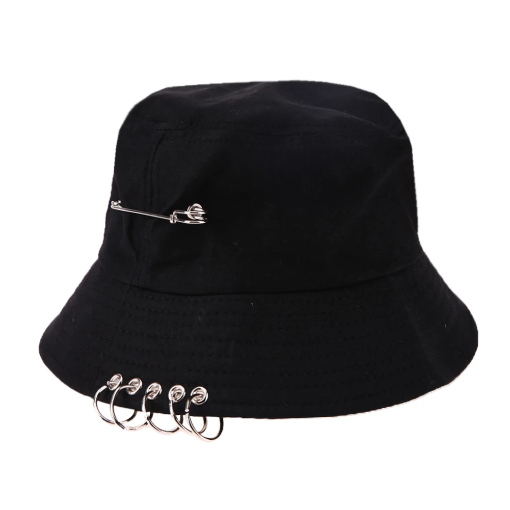 2017 Cool Unisex Iron Ring Folding Fisherman Hats Bucket Hat Hunting