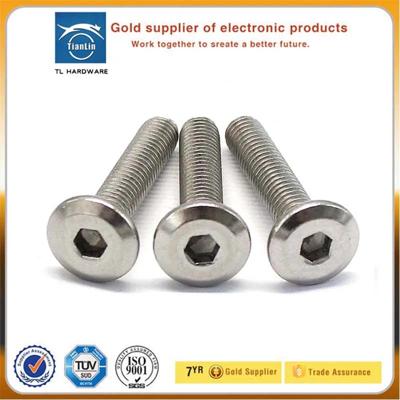 

M5 M6 M8 Flat round head hex Furniture screw Oblique large flats socket heads cap screws Flange bolt 10-90m