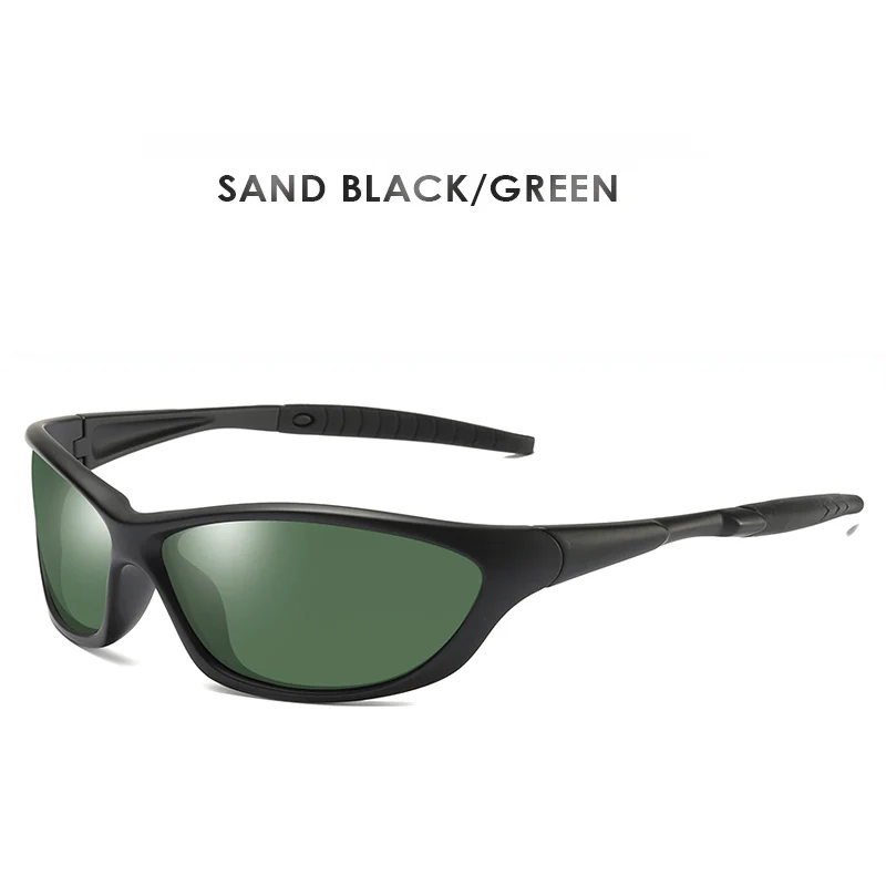 Высококачественные ветрозащитные солнцезащитные очки для вождения, мужские Поляризованные спортивные тактические уличные очки oculos de sol masculino zonnebril heren - Цвет линз: sand black-green