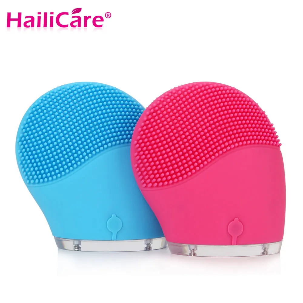 Hailicare Electric Face Cleanser Vibrate Waterproof Silicone Cleansing