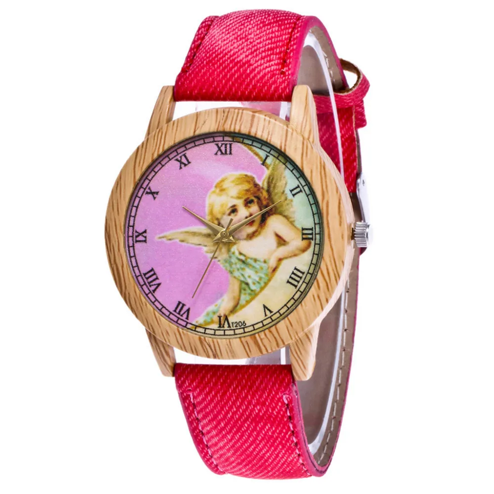Womens Fashion Watch Angel Pattern Print Casual Pu Leather Strap Analog Quartz Wristwatch Round Dial Clock Zegarek Damski huismerk kopen in de aanbieding Womens Fashion Watch Angel Pattern Print Casual Pu Leather Strap Analog Quartz Wristwatch Round Dial Clock Zegarek Damski huismerk kopen in de aanbieding
