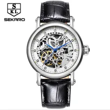 2017 new ladies mechanical watch, leather strap Swiss high-grade automatic watch, hollow waterproof fashion ladies watch