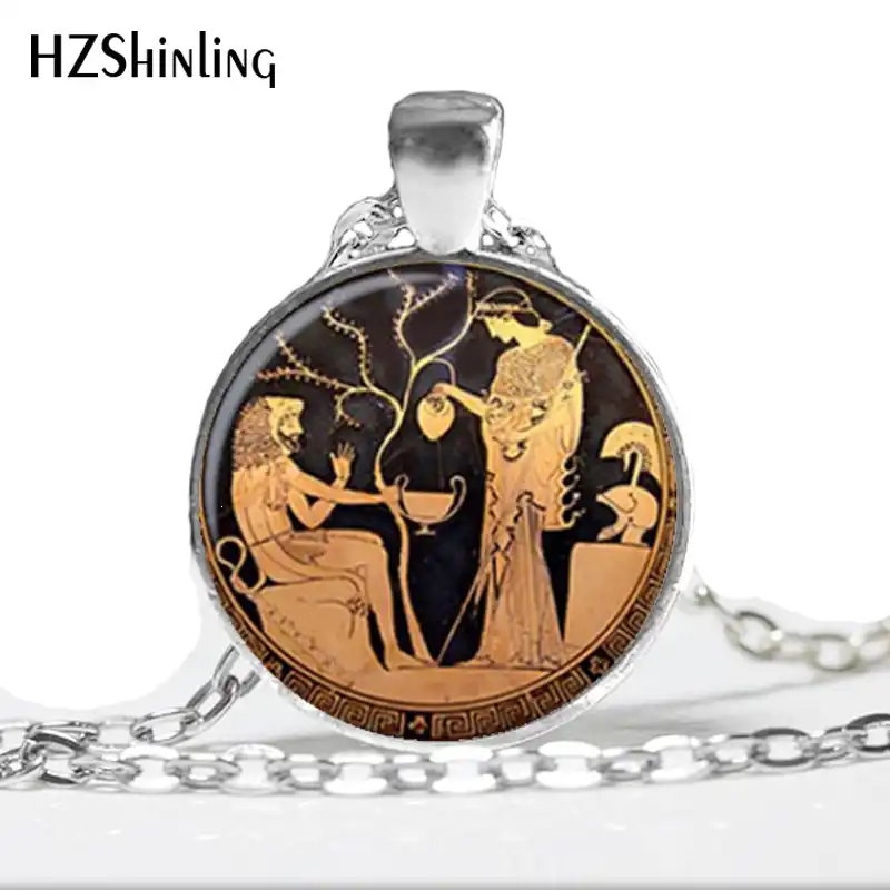 NS-00279 nova moda cúpula de vidro colar mitos gregos do vintage colar antigo grécia jóias pingente grécia hz1