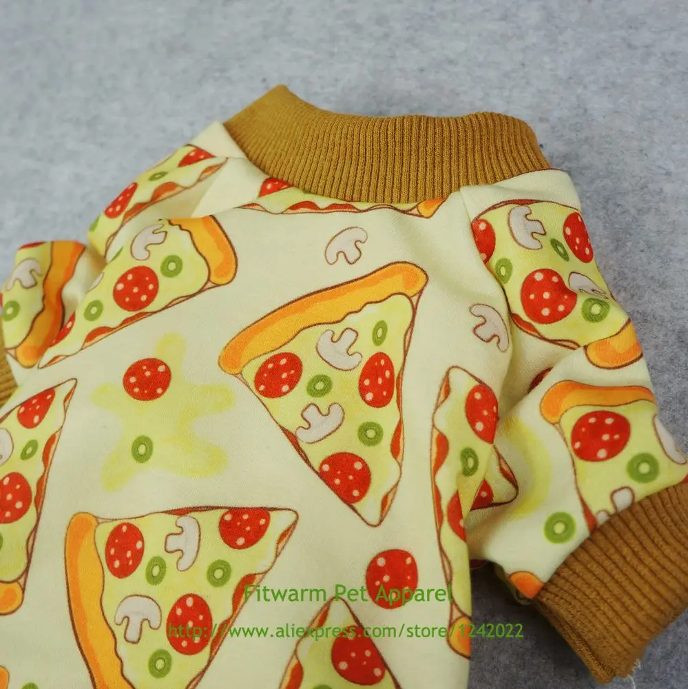 Одежда для домашних животных Fitwarm Pizza пижамы собак Комбинезоны кошек рубашки XS