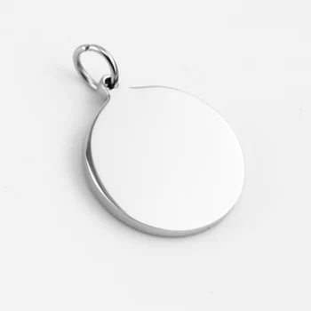

15mm 0.6" Round Tags Charms Stainless Steel Blank Engraving Pendant DIY Jewelry Findings Factory Outlet High Polish 10pcs