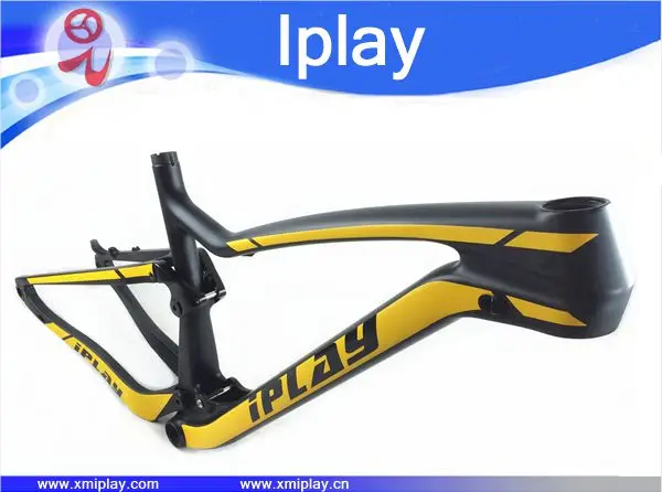 Top 2019 New design IPLAY 29 full suspension frame carbon fiber 650B mtb frame 27.5er mountain bike frame UD matt 148*12mm thru axle 3