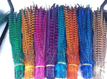

Free Shipping 100pcs/ lot 40-45cm long black Pheasant feathers 16-18" natural ringneck pheasant tail feathers