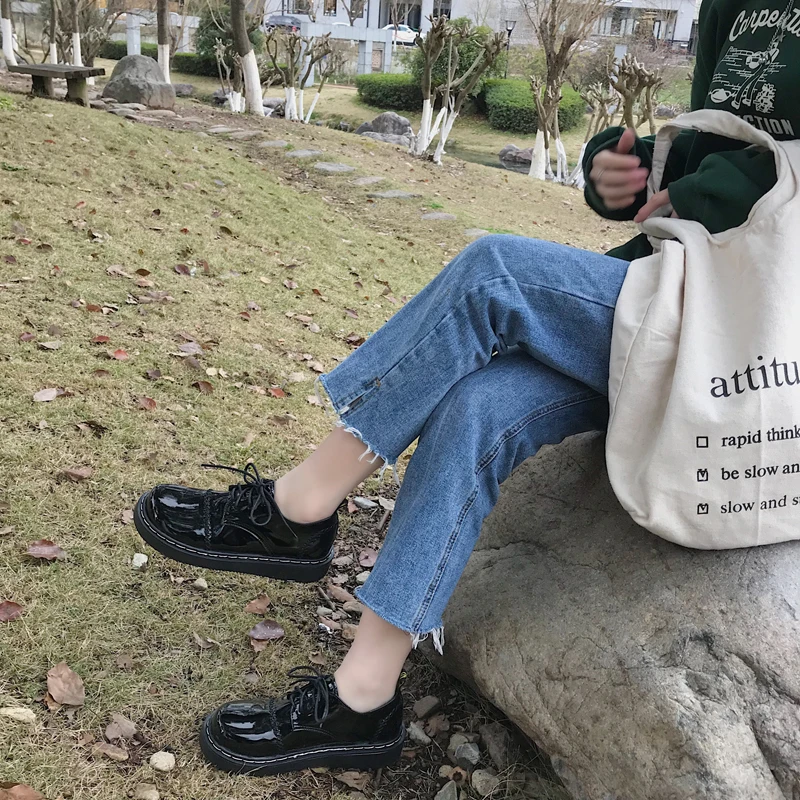 

Spring Harajuku retro Japanese soft sister single shoes with small leather shoes big head doll shoes female