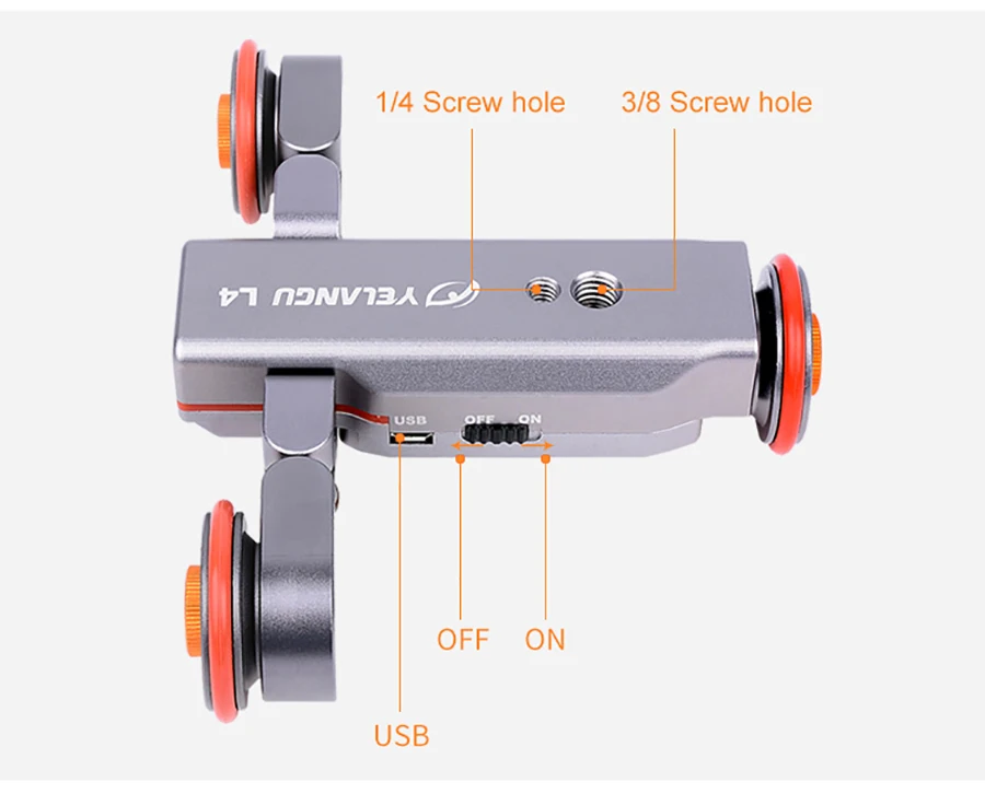 YELANGU L4 беспроводной дистанционный моторизованный электрический трек слайдер Долли автомобиля видео шкив прокатки Скейтер для DSLR видеокамеры мобильного телефона