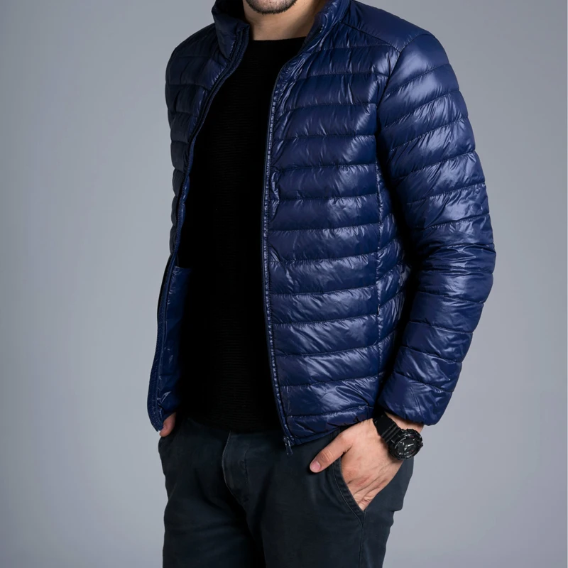 Abrigos Niza Plumas Delgado Nueva Manga Colorido De Color Invierno navy Alto Capa wine Larga Puro Chaqueta Hombres Delgada Otoño Negro Cremallera coffee azul Red Cuello Zmp18 Tnq8UxU