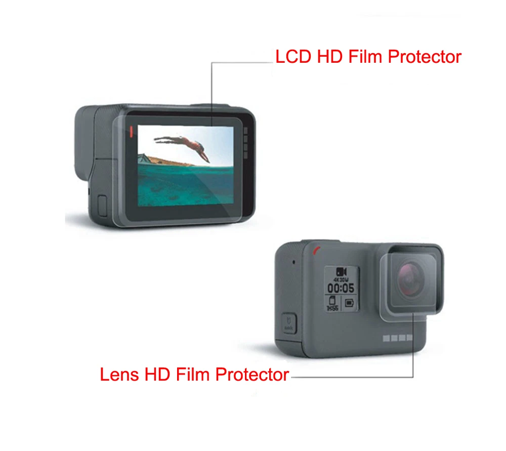 

Kaliou HD Film Protector + LCD Screen Protector For GoPro Hero 7 6 5 Hero7 Hero6 Hero5 Black Camera Protective Film For Go Pro