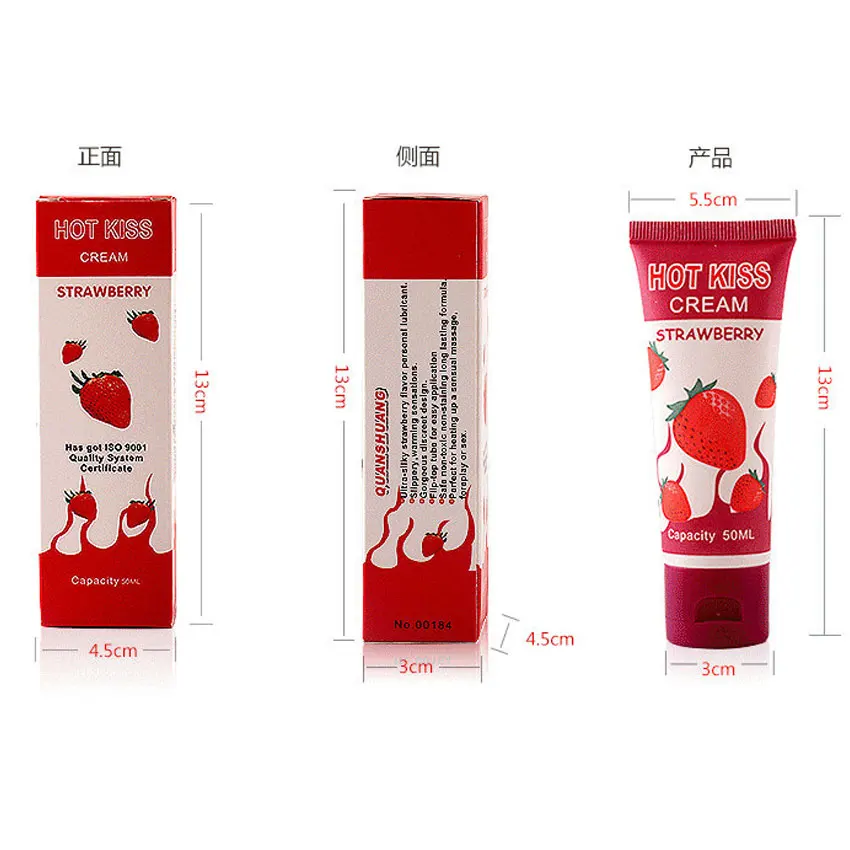 Hot LoveKiss Oil Cream Strawberry Lubricant 50ml