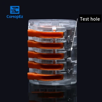 

100pcs 222-415 PCT-215 PCT215 Universal Compact Wire Wiring 5 Pin Connector Conductor Terminal Block Lever 0.08-2