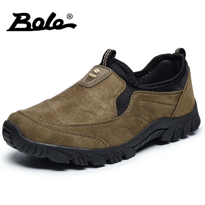 

BOLE Men Breathable Casual Shoes New Design Hard-wearing High Quality Men Flat Shoes Slip on Shoes Easy To Wear for Old People