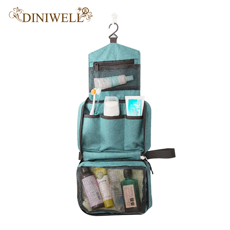 

DINIWELL Unisex Zipper Pockets Hanging Waterproof Organizador Cosmetic Makeup Luggage Toy Bathroom Storage Bag Folding Wash Bags