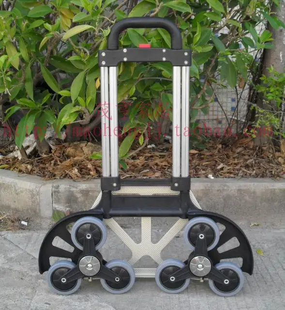 Best price at $124 Cheap Free shipping, Aluminum alloy climb stair shopping cart luggage cart trolley car trailer load king 6 feet