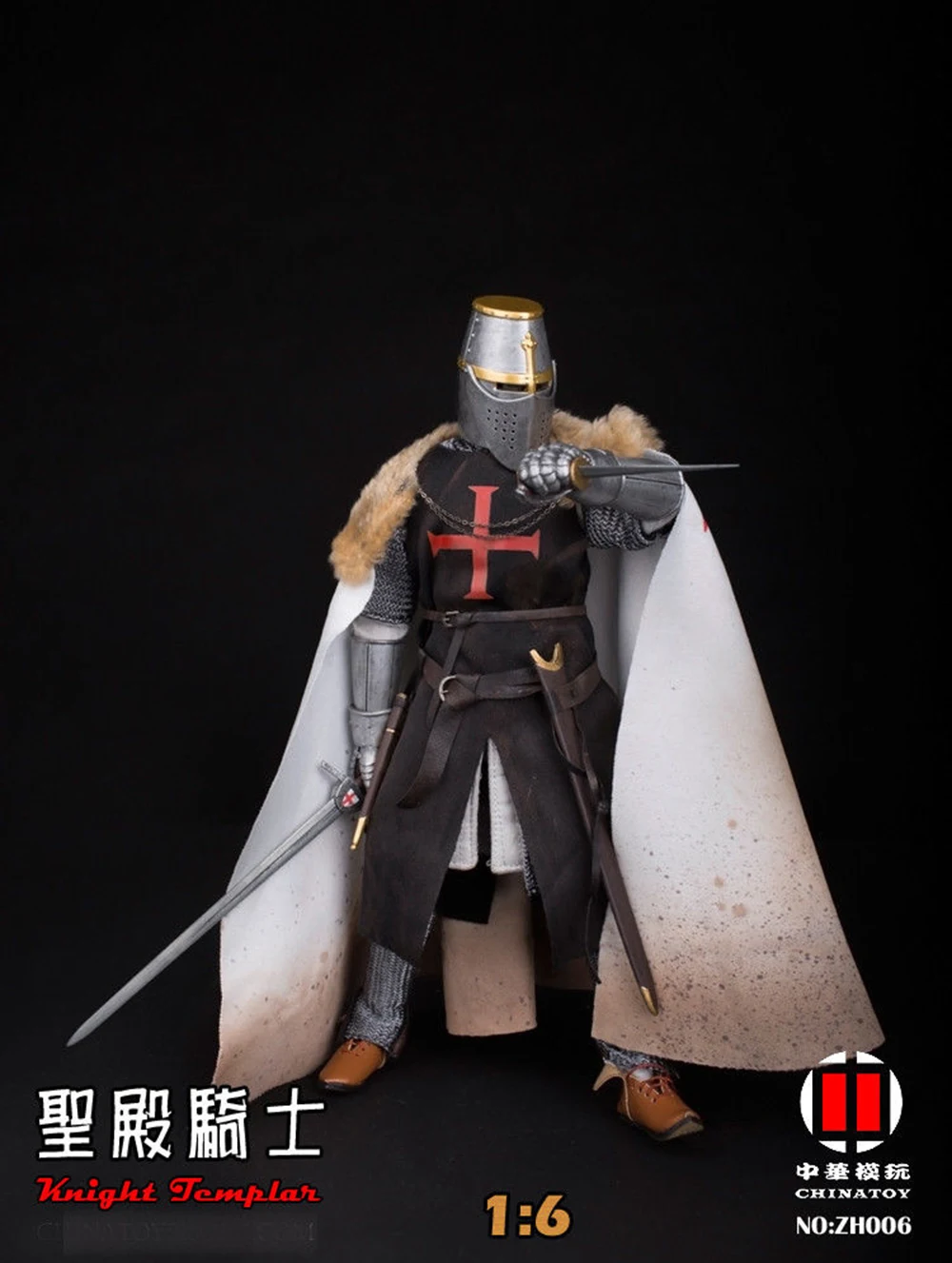 China Toy 1/6 ZH006 Medieval Templar Knight Soldier Figure Model 